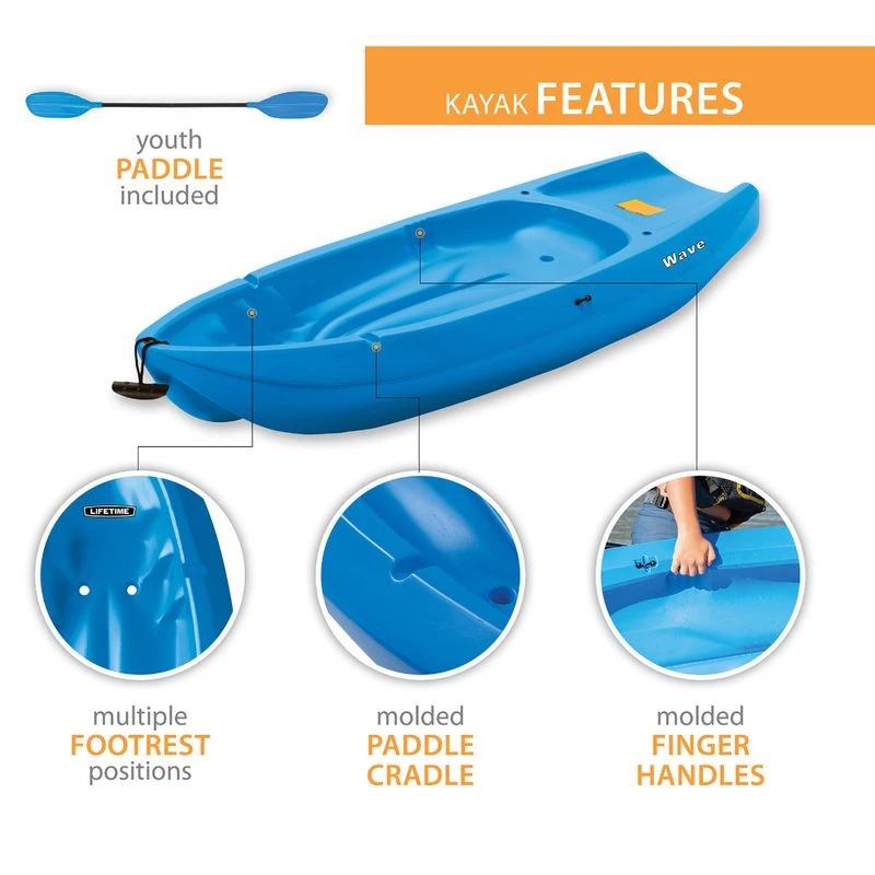 Lifetime Wave 60 Kayak - Kids' 4 Lifetime Wave 60 Kayak - Kids' - Image 2